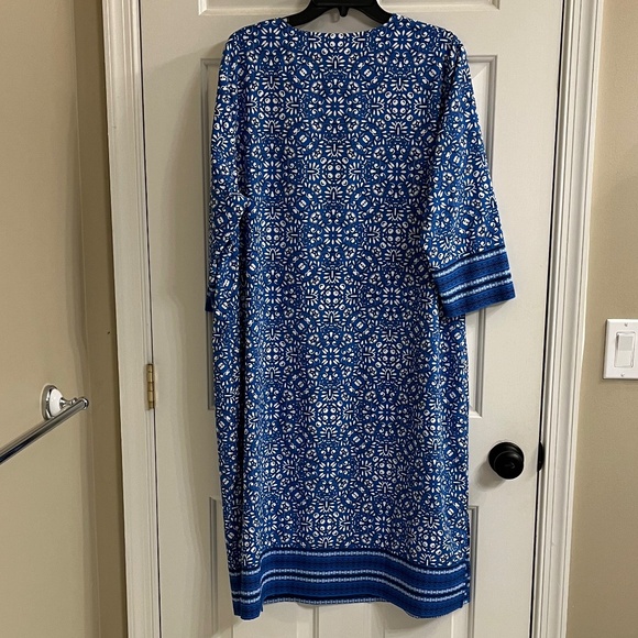 Coolibar Blue and White Midi Dress - Sun Protection UPF 50+ - Picture 7 of 10